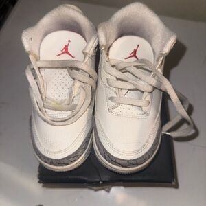 Jordan Kids White and Gray Sneakers